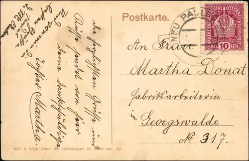 Postcard Reichenberg Liberec Kaiser Josef Straße 1911 