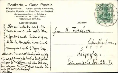 Postcard Swinemünde Świnoujście Straßenpartie - Hotel 1908 