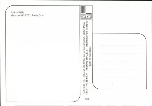 CPA Orly Flugzeug: Air Inter Mercure (F-BTTI) Paris Orly 1990