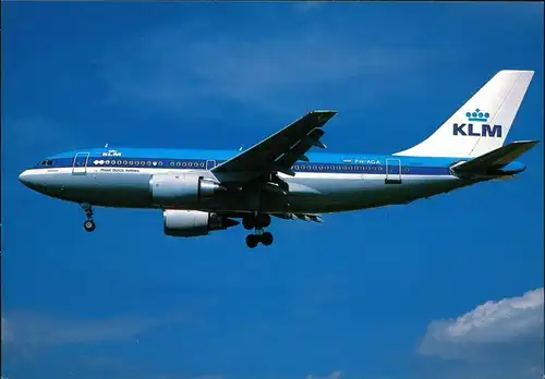 Ansichtskarte  Flugzeug: KLM Airbus A-310-203 (PH-AGA) 1990