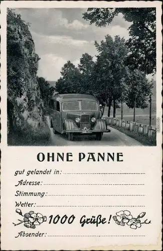 Ansichtskarte  Omnibus - Reisebus, Ohne Panne 1938 