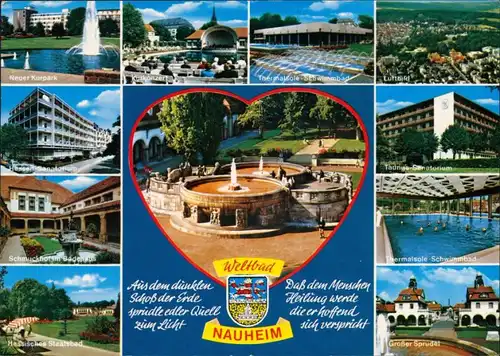 Ansichtskarte Bad Nauheim Kuranlagen, SChwimmbad, Luftbild 1985