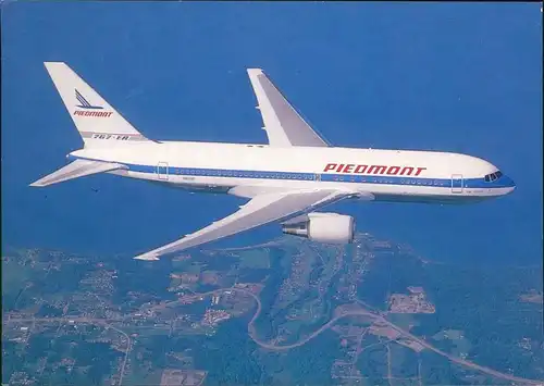 Ansichtskarte  Flugzeug "PIEDMONT" - Boeing 767-201 1990