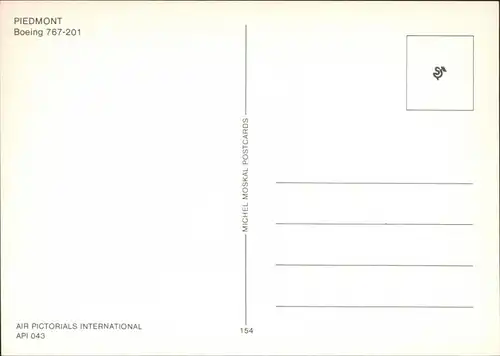 Ansichtskarte  Flugzeug "PIEDMONT" - Boeing 767-201 1990