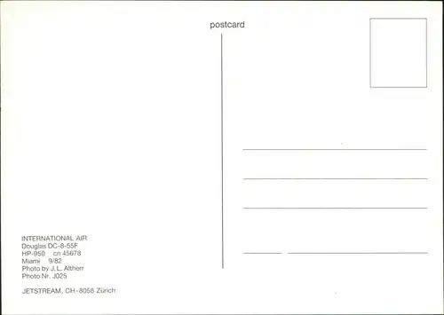 Miami Flugzeug "International Air" - Douglas DC-8-55F auf dem Flughafen 1982