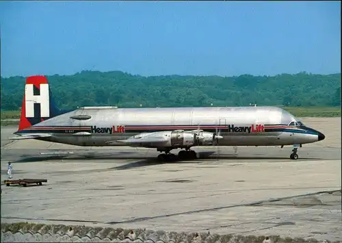 Cartoline Mailand Milano Flugzeug "Heavylift" auf dem Flugahfen 1985