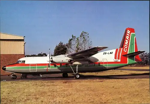 Postcard Johannesburg Flugzeug "Comair" - Fokker F-27-200 1985