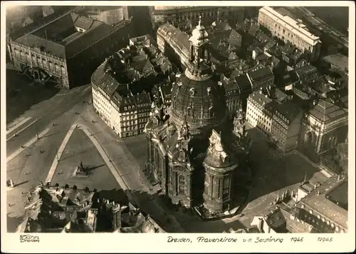 Dresden Luftbild - Frauenkirche v. d. Zerstörung 1945/1963 Walter Hahn:12965