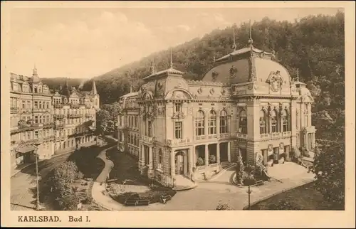Postcard Karlsbad Karlovy Vary Straßenpartie - Bad I 1919 