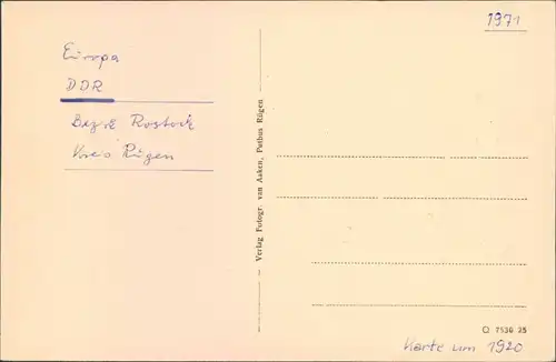 Ansichtskarte Putbus Schloß Putbus (Rückseite) 1920 