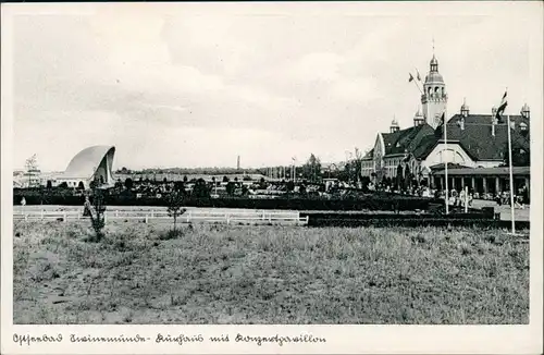 Postcard Swinemünde Świnoujście Kurhaus mit Konzertpavillon 1940