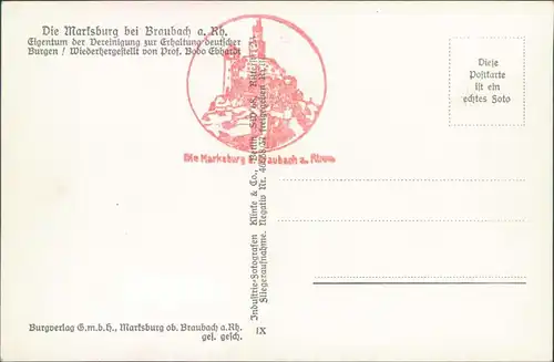 Ansichtskarte Braubach Luftbild Marksburg 1939 