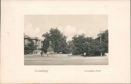 Ansichtskarte Düsseldorf Corneliusplatz mit Sonntagsspaziergängern 1909