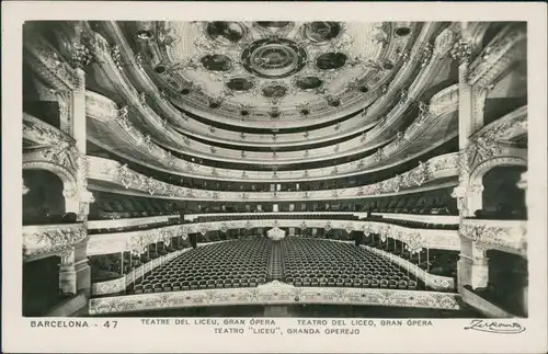 Postales Barcelona Teatro del Liceo, Gran Opera 1929