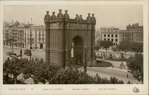 Postales Barcelona Arco de Triunfo 1929