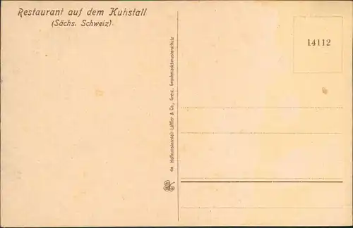 Ansichtskarte Kirnitzschtal Restaurant Kuhstall 1911 