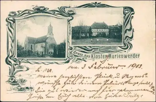 Ansichtskarte Marienwerder-Hannover 2 Bild: Kloster 1903