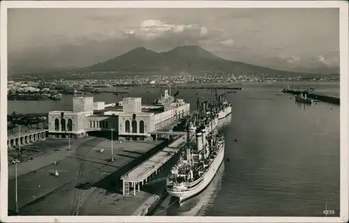 Cartoline Neapel Napoli Dampfer im Hafen 1938 