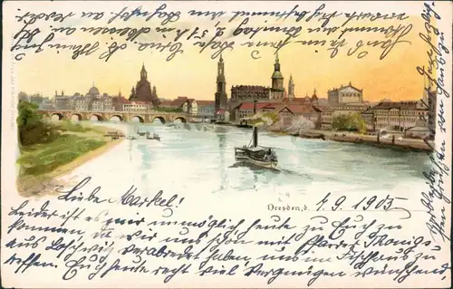 Ansichtskarte Dresden Künstlerkarte: Altstadt 1905 