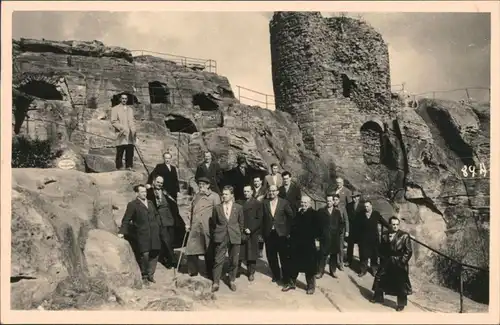 Ansichtskarte Blankenburg (Harz) Burgruine Regenstein Privat Gruppenbild 1960
