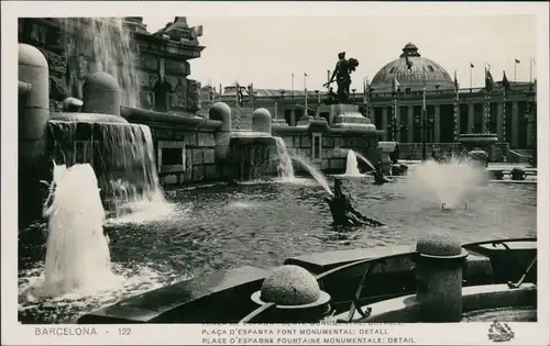 Postales Barcelona Placa D'espanya Font Monumental: Detall 1929