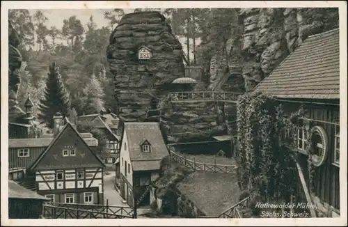 Ansichtskarte Rathewalde Partie an der Rathewalder Mühle 1934