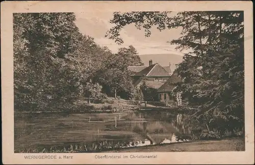 Ansichtskarte Wernigerode Oberförsterei im Christianental 1928 