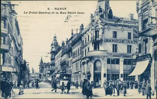 CPA Nancy Le Point Central et la Rue Saint Jean 1930