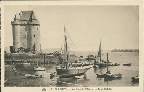 CPA Saint-Servan-sur-Mer Le Port St-Père et la Tour Solidor 1926