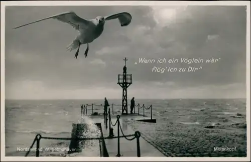 Ansichtskarte Wilhelmshaven Möwe - Molenkopf 1935 