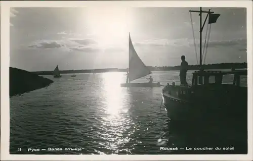 Russe (Rustschuk/Roustchouk) Pyce Sonnenuntergang Segelboote 1970