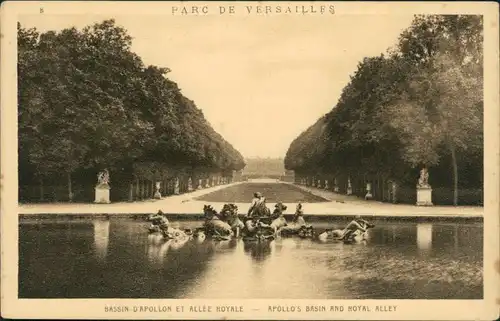 CPA Versailles Bassin D'Apollon et Alle Royale 1928