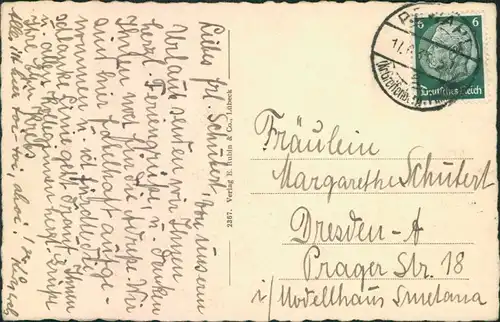 Postcard Rewahl Rewal Strand - Pavillon 1934 