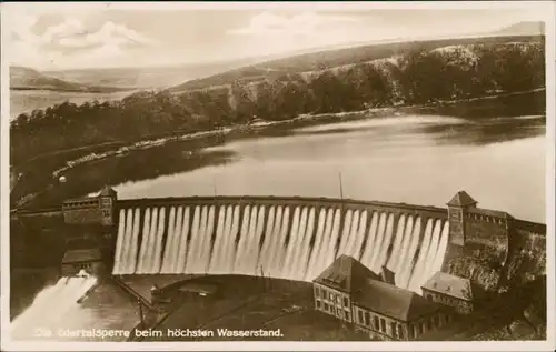 Hemfurth-Edersee-Edertal Edertalsperre - höchster Wasserstand 1929 