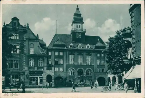 Postcard Deutsch Eylau Iława Rathaus, Markt Geschäfte 1928 