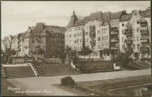 Postcard Glogau Głogów König Friedrich Platz 1928 