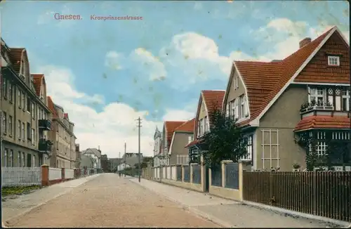 Postcard Gnesen Gniezno Kronprinzenstrasse 1917 
