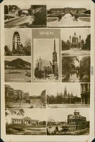 Ansichtskarte Wien Höhenstraße, Riesenrad, Schwarzenbergplatz, Urs 1939