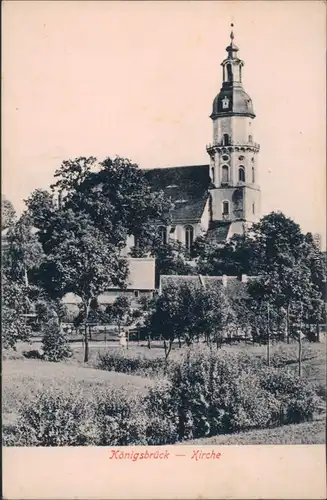 Ansichtskarte Königsbrück Kinspork Partie an der Kirche 1915 