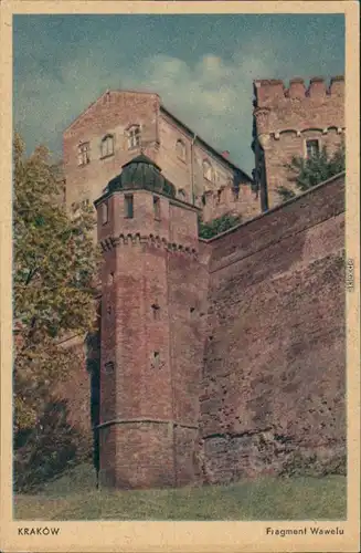 Postcard Krakau Kraków Fragment Wawelu 1938