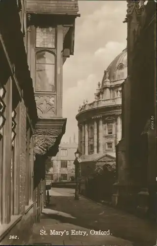 Postcard Oxford St. Mary's Entry 1932