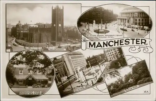 Postcard Manchester Multiview 1941