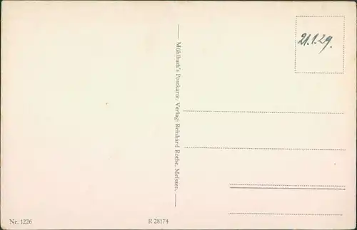 Ansichtskarte Meißen Blick auf die Frauenkirche im Winter 1929 