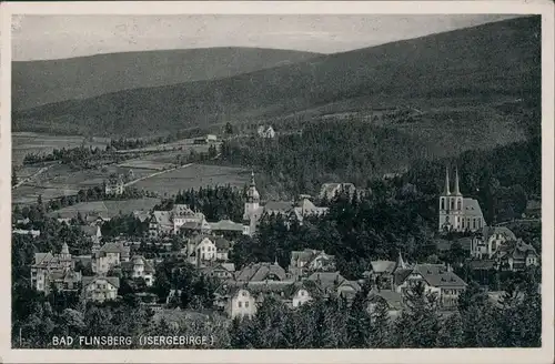 Postcard Bad Flinsberg Świeradów-Zdrój Blick auf die Stadt 1929 