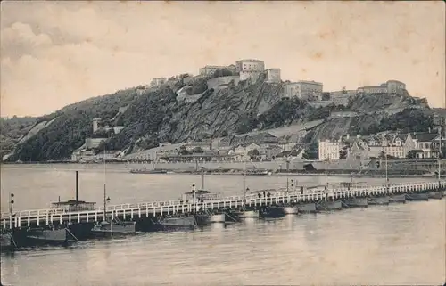Ansichtskarte Koblenz Festung Ehrenbreitstein - Brücke 1915 