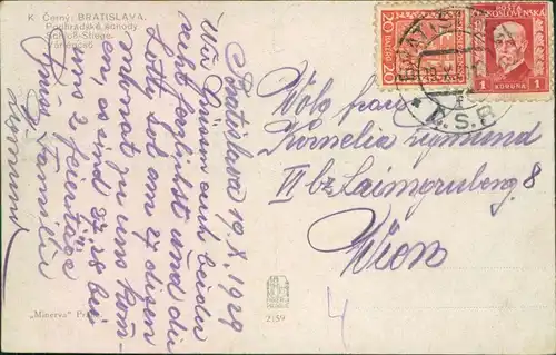 Postcard Pressburg Bratislava Künstlerkarte - Schloßstiege 1929 