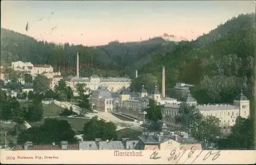 Marienbad Mariánské Lázně Blick auf die Stadt - Straßenblick 1906 