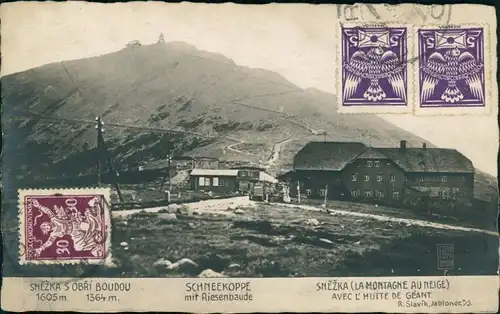 Postcard Krummhübel Karpacz Partie an der Schneekoppe 1928 