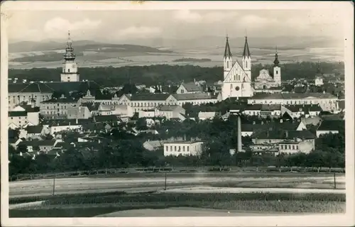 Postcard Kremsier Kroměříž Blick auf Stadt und Fabrikanlagen 1930 