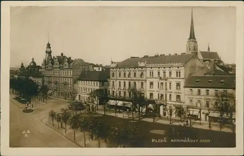 Postcard Pilsen Plzeň Kramarovy Sady 1934 